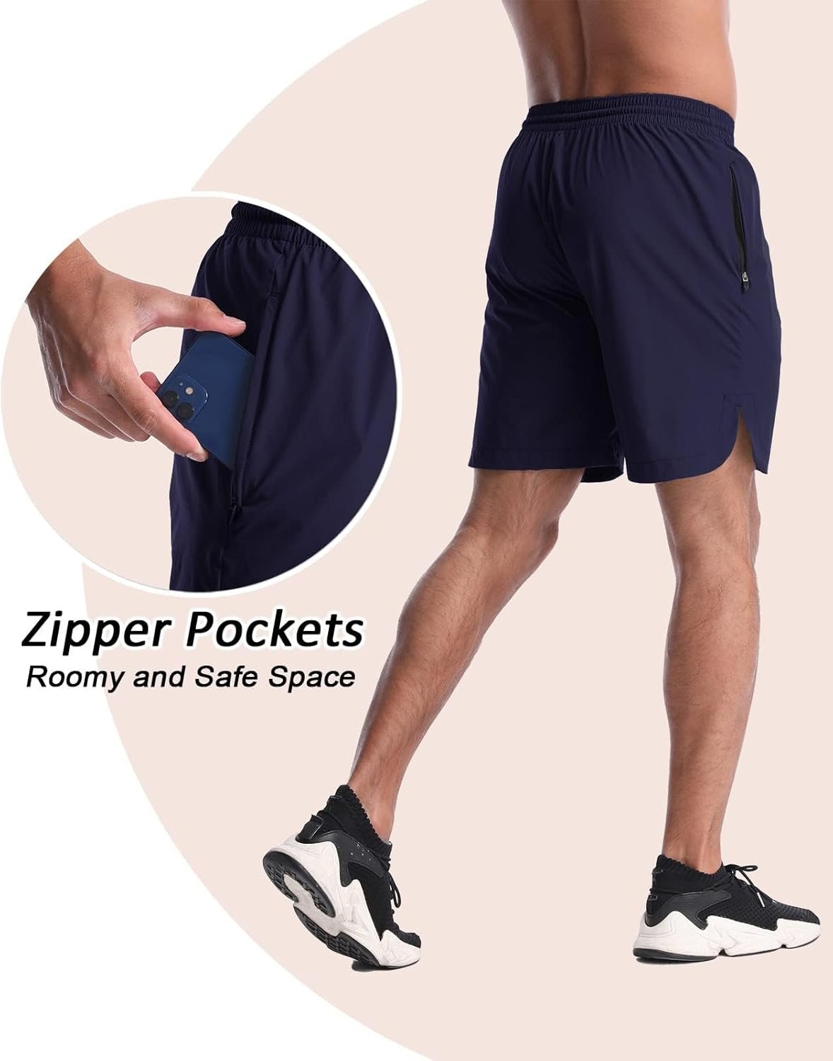 CANGHPGIN 2 Pack Men's Running Athletic Shorts 7'' Quick Dry Sports Gym Shorts with Pockets, Exercise Workout Shorts Men - Image 3