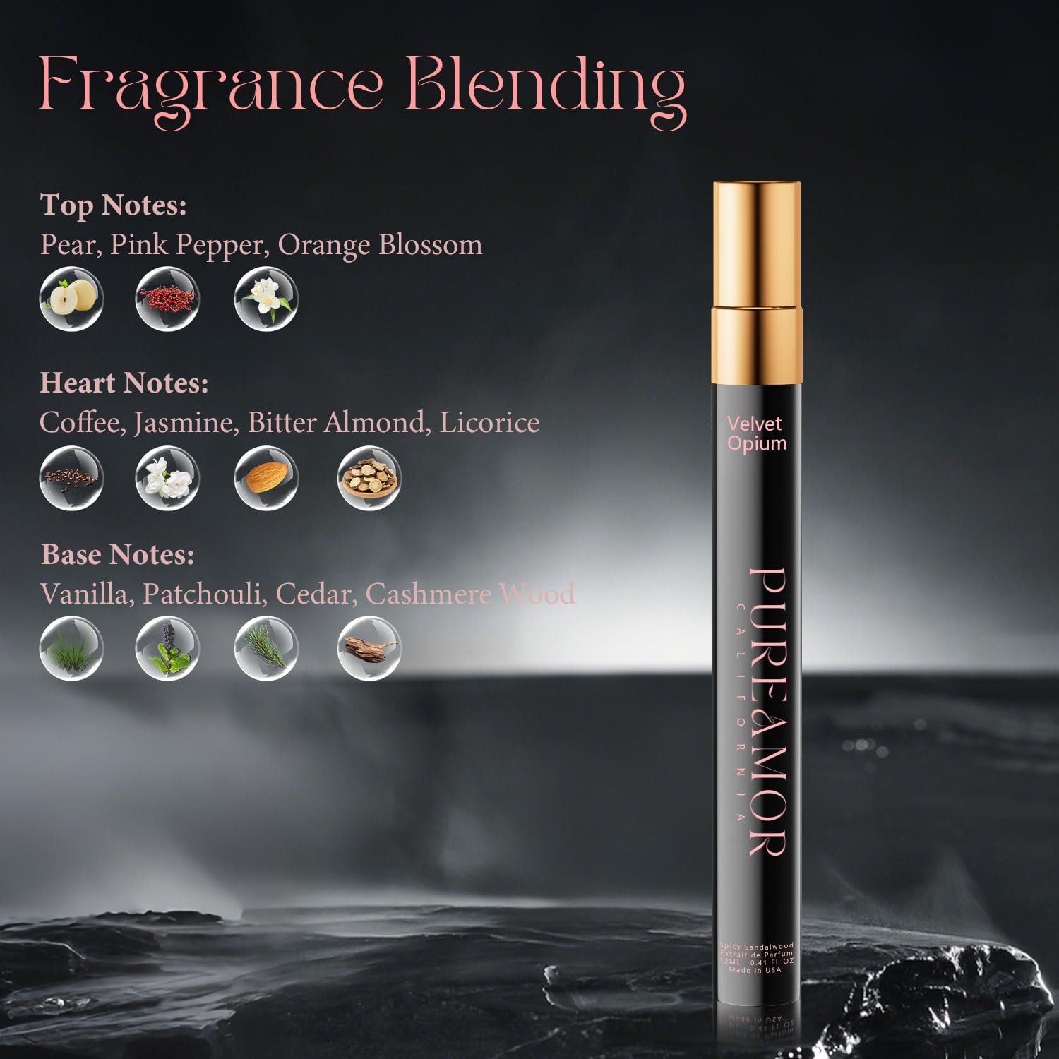 Pheromones Perfumes for Women, Amber Vanilla Perfume, Long Lasting Eau De Parfum Cologne, Enhanced Scents Pheromone Cologne for Men&Women, 0.41 fl.oz Travel Size Perfumes Spray (Velvet Opium) - Image 3