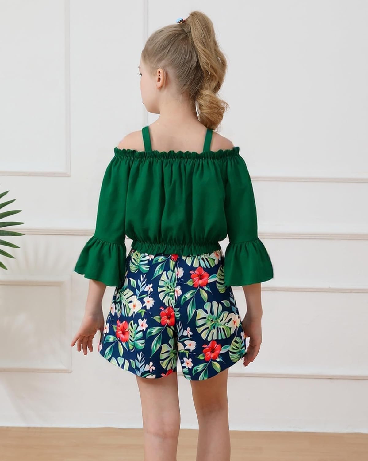 Weebaby Girls Clothes 2 Piece Outfits Cute Kid Clothes Crop Top Paperbag Waist Shorts Set Summer Clothes for Tween Girls - Image 5