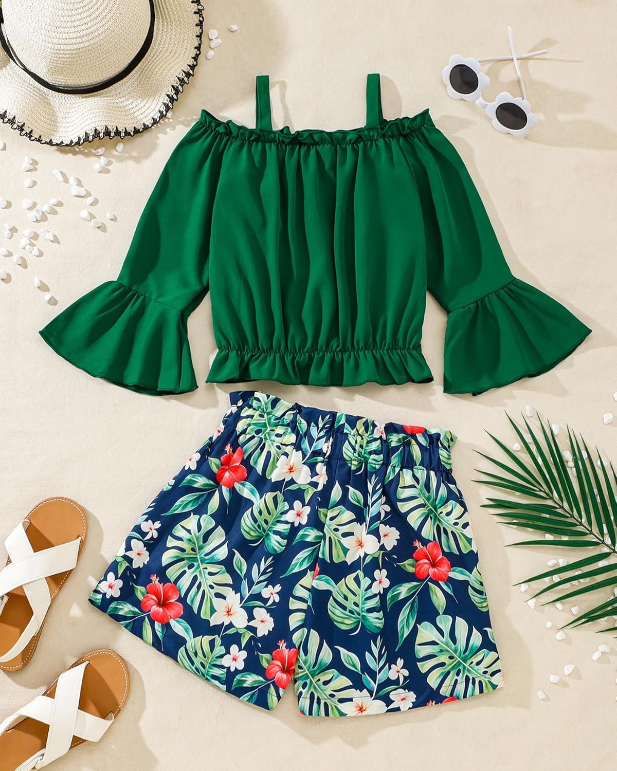 Weebaby Girls Clothes 2 Piece Outfits Cute Kid Clothes Crop Top Paperbag Waist Shorts Set Summer Clothes for Tween Girls - Image 6