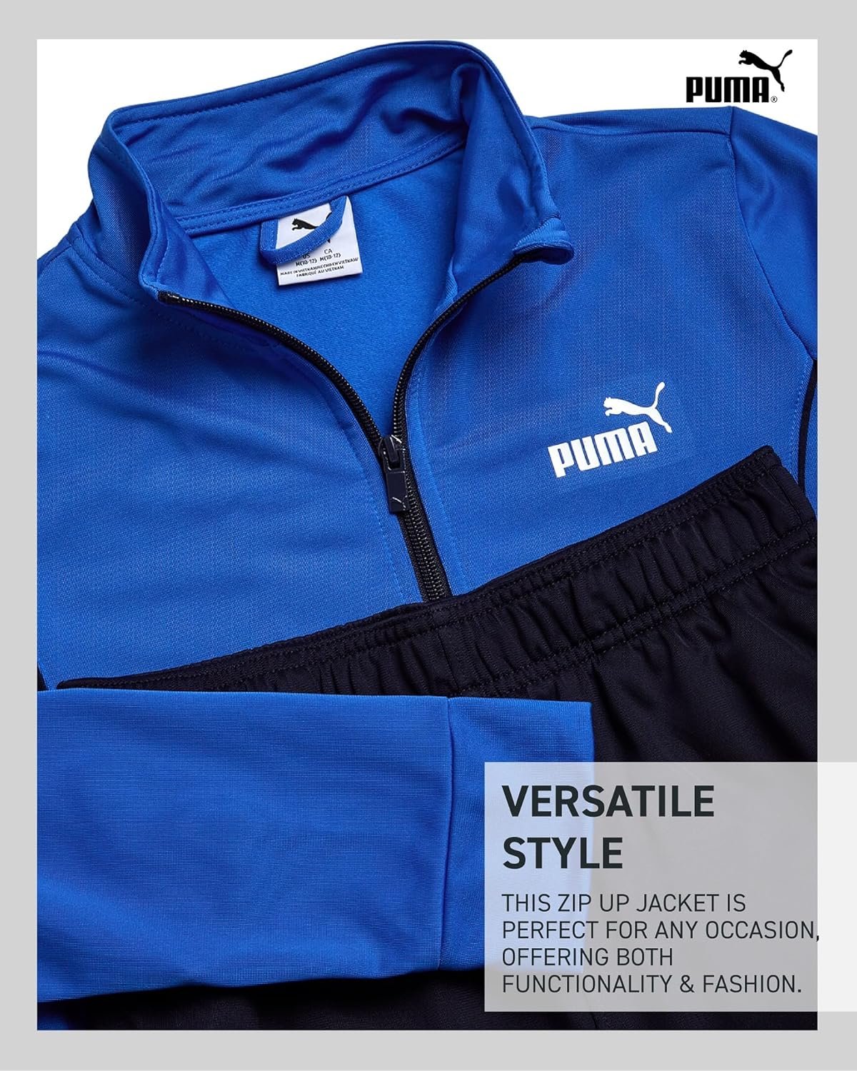 PUMA Boys Pants Set - 2 Piece Tricot Athletic Zip Up Jacket Sweatshirt and Active Jogger Pants - Boys Activewear Set (4-16) - Image 4