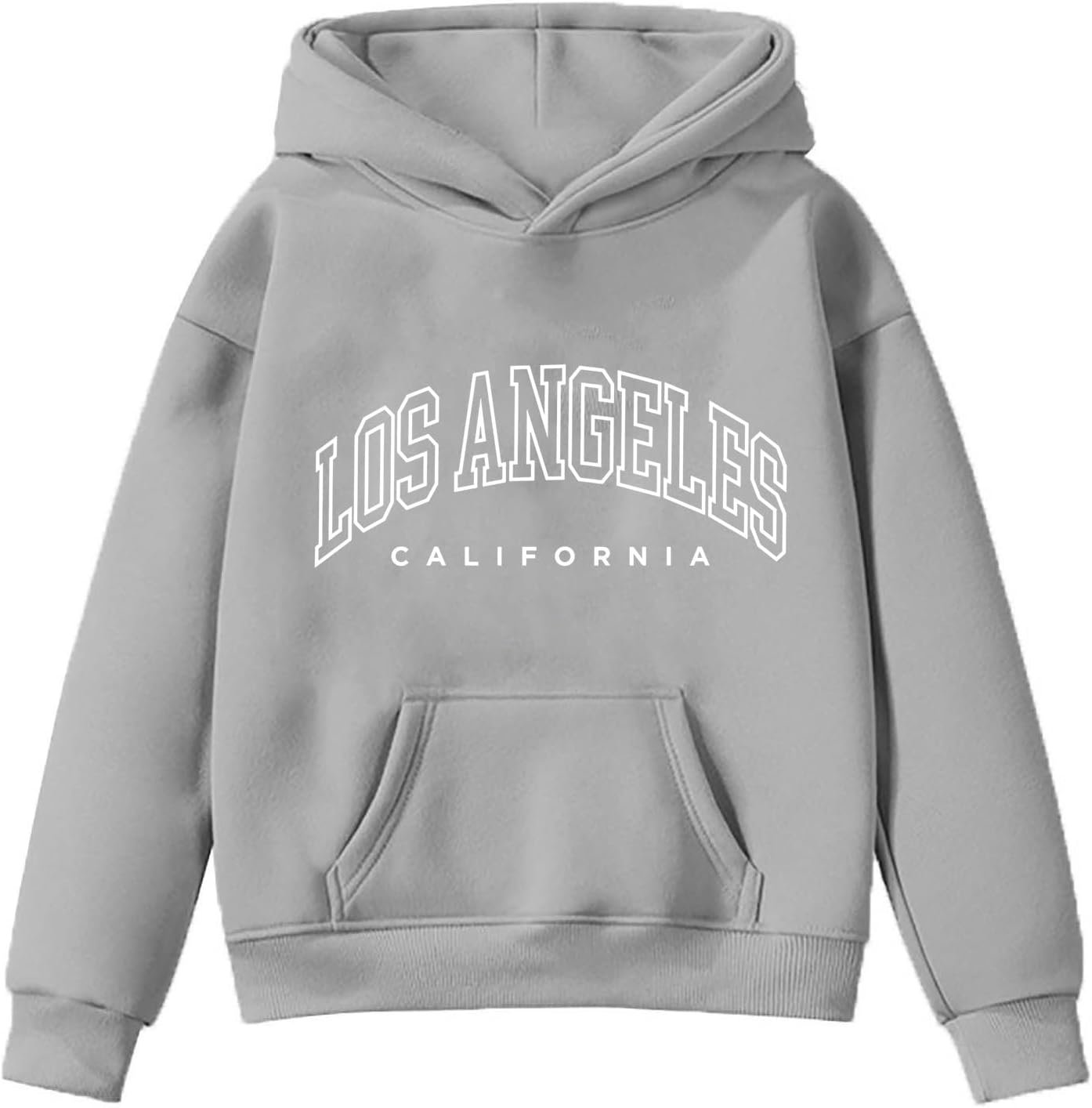 Los Angeles Hoodies For Teen Girls Trendy Y2K Cute Long Sleeve Letter Print Sweatshirts Pullover Tops With Pockets - Image 5
