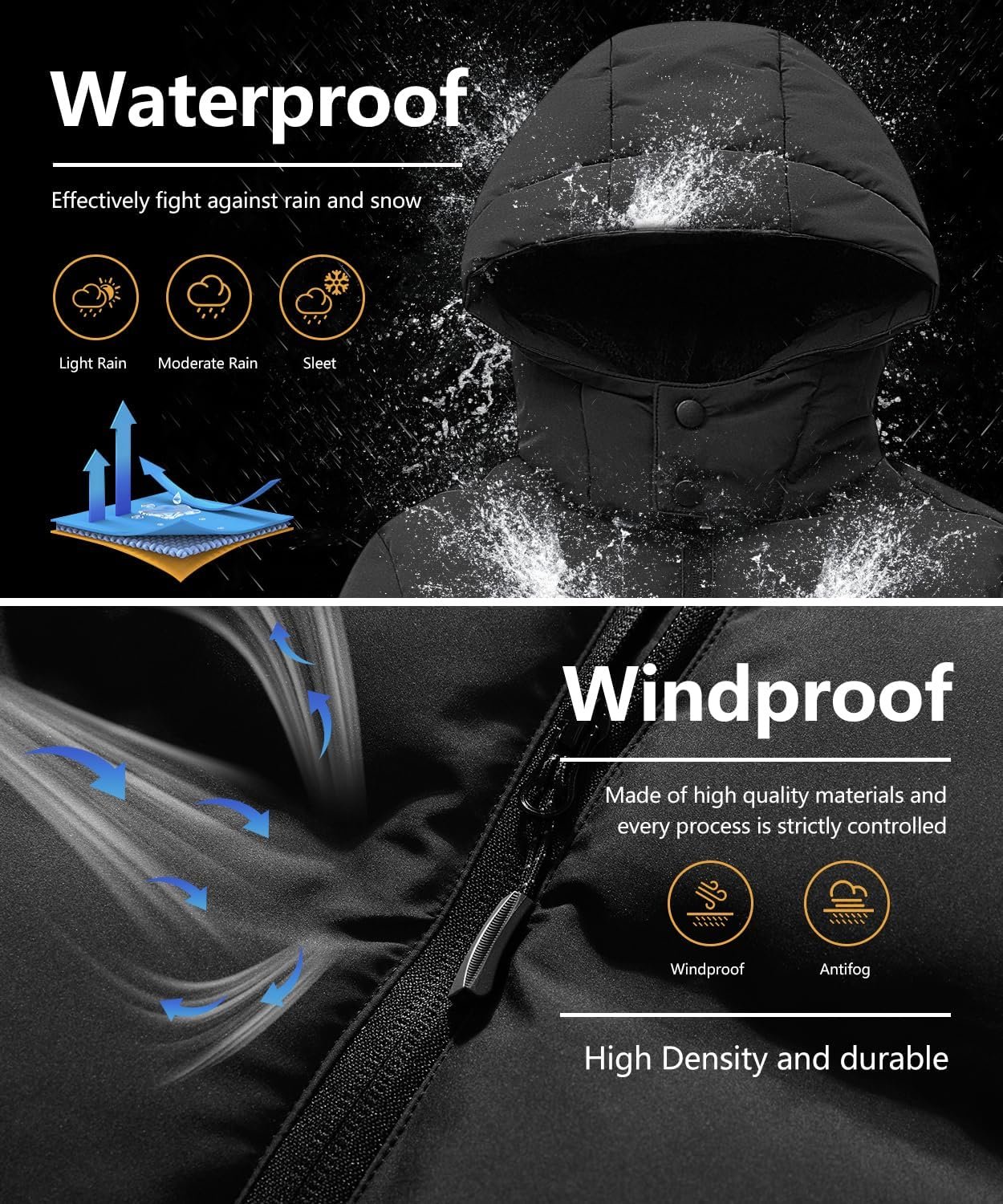 Kids Boy's Winter Coat Fleece Lined Waterproof Jacket Puffy Cotton Coat Thick Hooded Down Outdoor Coats - Image 6