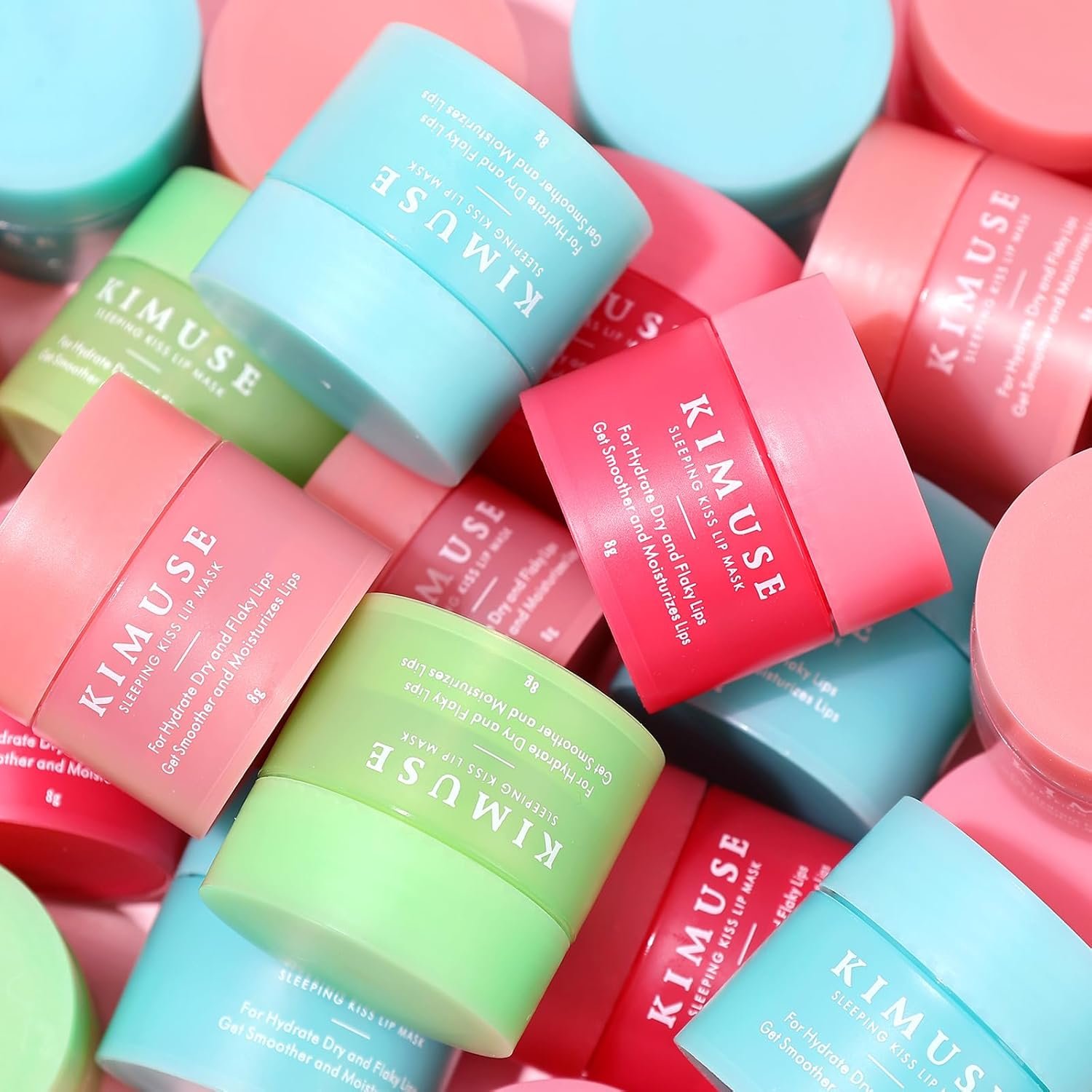 KIMUSE Lip Mask Set, 4PCS Lip Sleeping Mask Overnight Treatment Lip Care Products, Moisturize & Nourish, Cracked Dry Lips, Intense Hydration with Shea Butter (SET) - Image 8