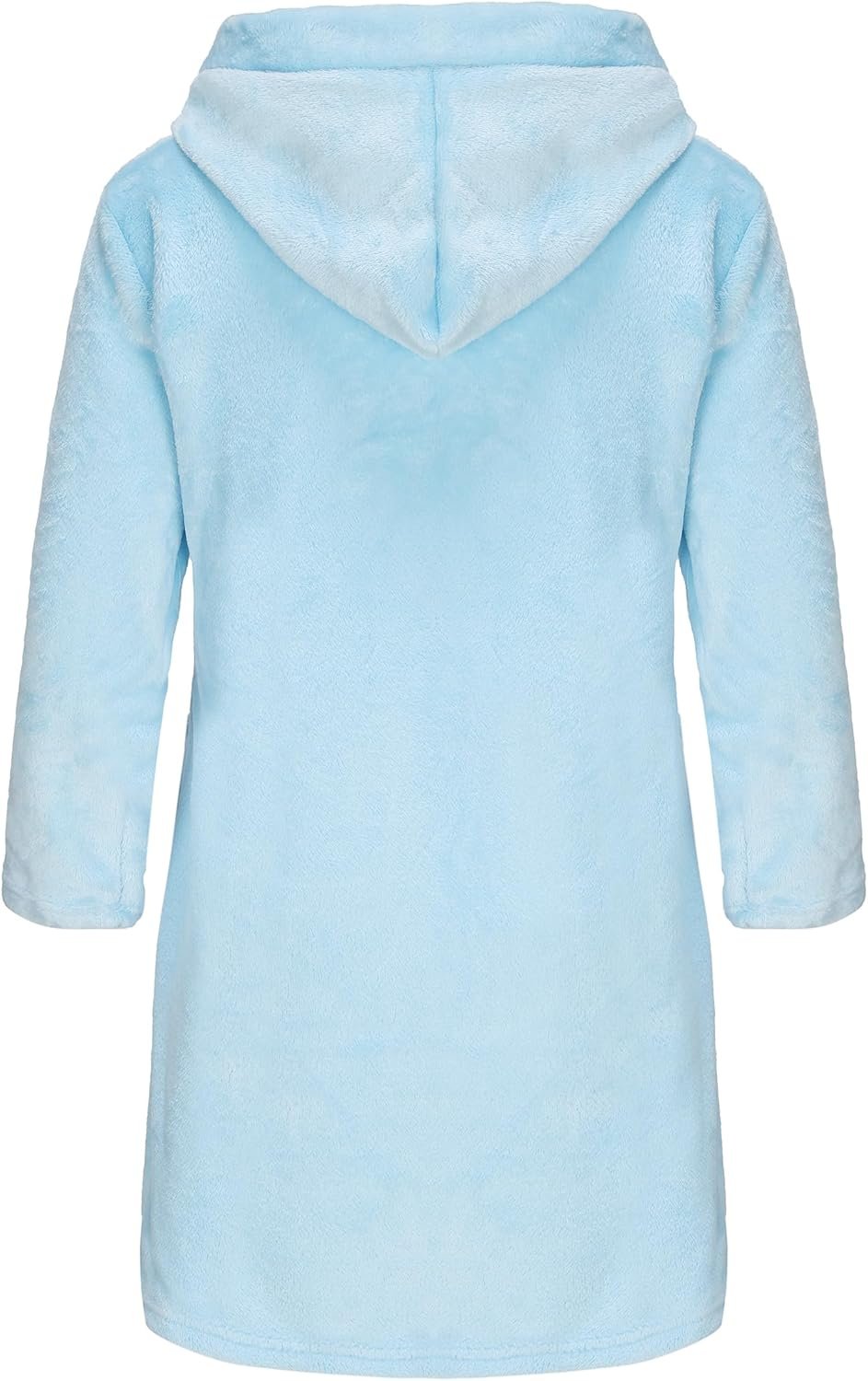 Girls Soft Fleece Robes Plush Hooded Bathrobes Sleepwear for Kids 2-16 Years - Image 3