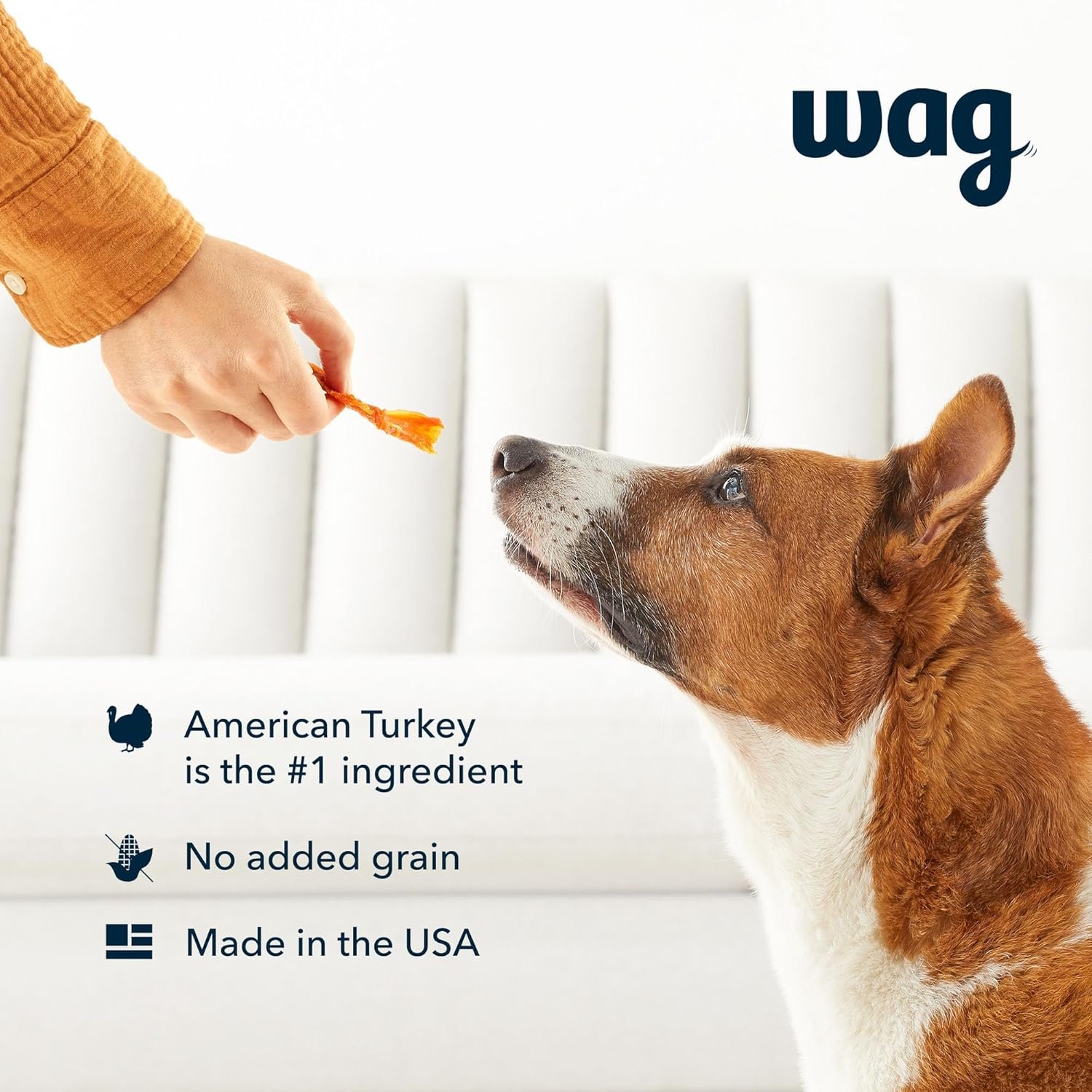 Amazon Brand - Wag Soft & Tender American Jerky Dog Treats – Turkey & Sweet Potato, 16 Ounce (Pack of 1) - Image 3