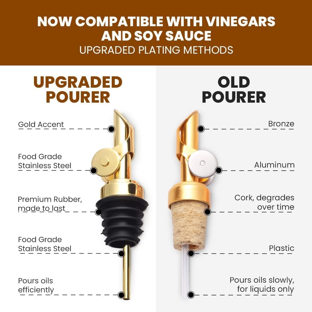 Molimoli - Premium Olive Oil Dispenser Bottles for Kitchen with Pourer - Oil and Vinegar Dispenser Set, Glass Dispenser for Kitchen, Dispenser Bottle of 350ml - Set of 2 - Image 3