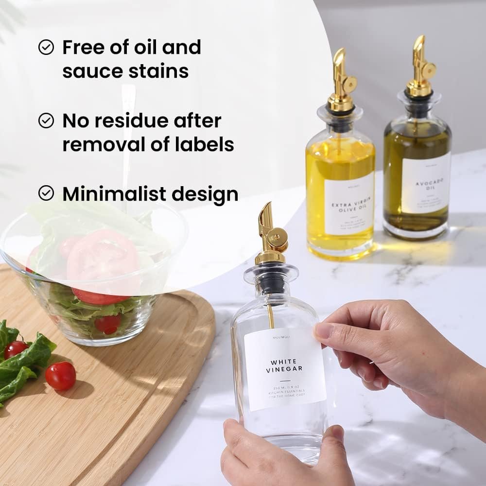 Molimoli - Premium Olive Oil Dispenser Bottles for Kitchen with Pourer - Oil and Vinegar Dispenser Set, Glass Dispenser for Kitchen, Dispenser Bottle of 350ml - Set of 2 - Image 5
