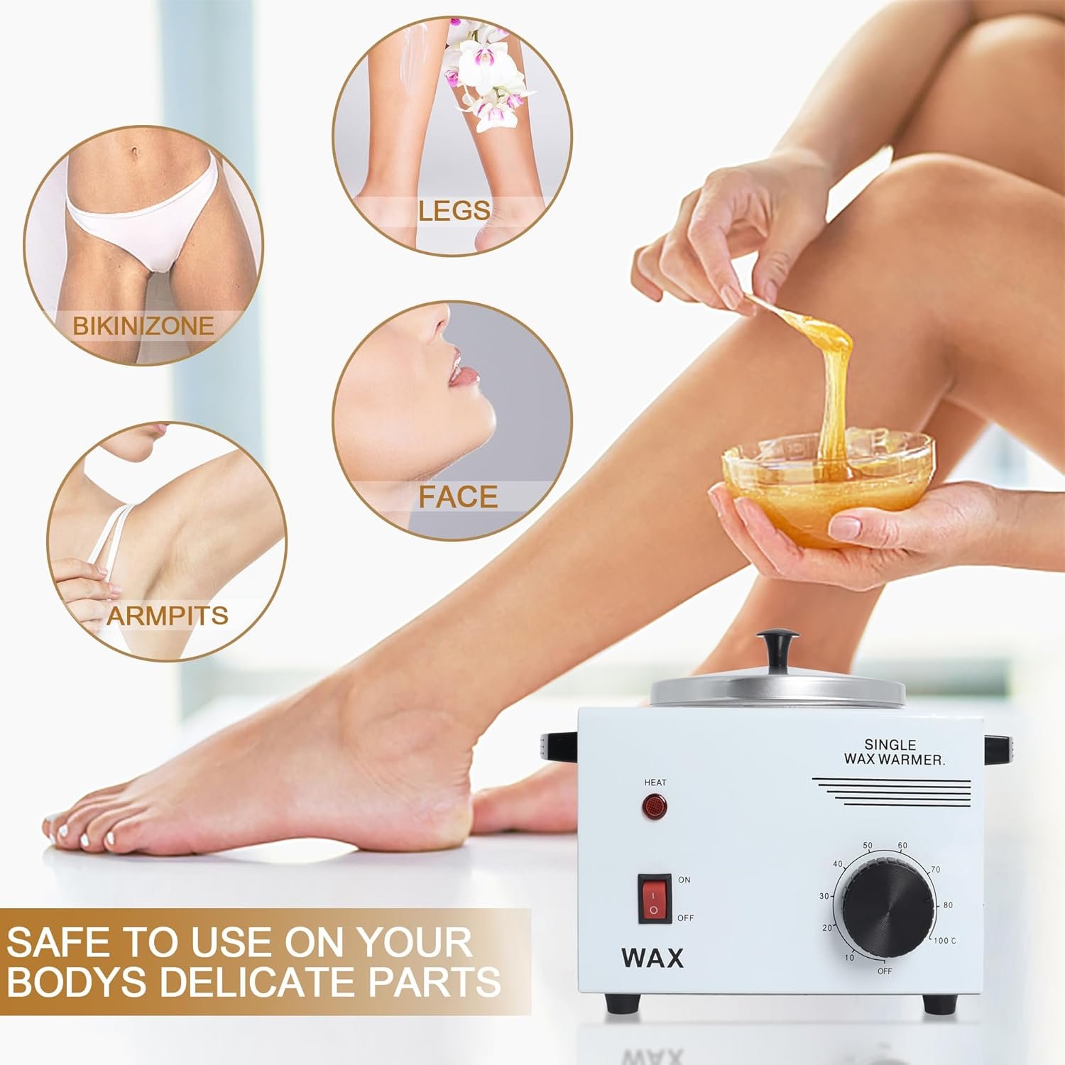 Podoy Wax Warmer for Hair Removal, Professional Single Wax Warmer Pot Melter, Adjustable Temperature, Compact and Portable, SPA Salon Equipment, 14 Ounce - Image 3