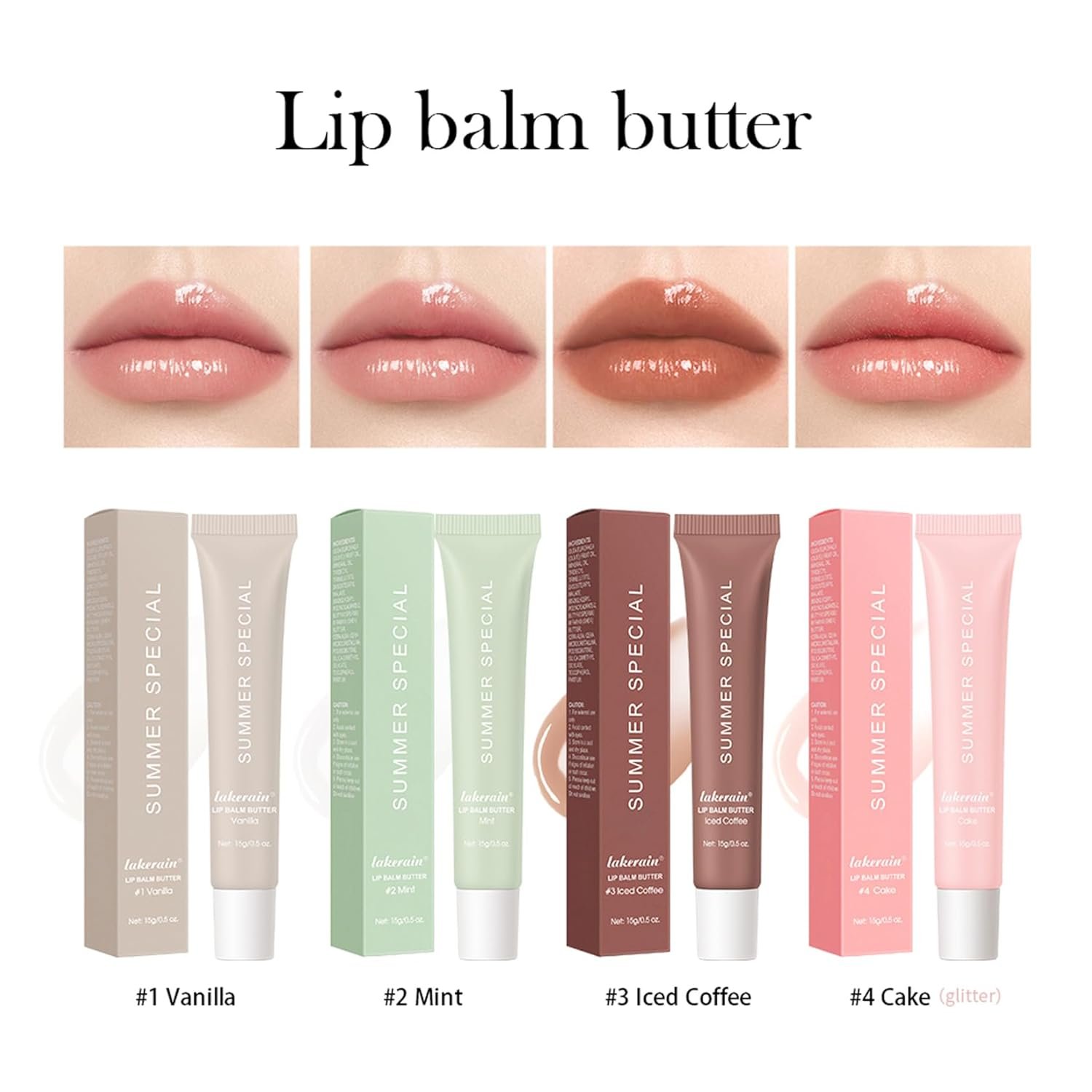 4 PCS Lip Glossy Butter Balm Set,Instant Moisture and Hydration Lip Gloss,Long-lasting Hydrating Non-Sticky Lip Balm,Soften Dry Lips and Lip Care - Image 6
