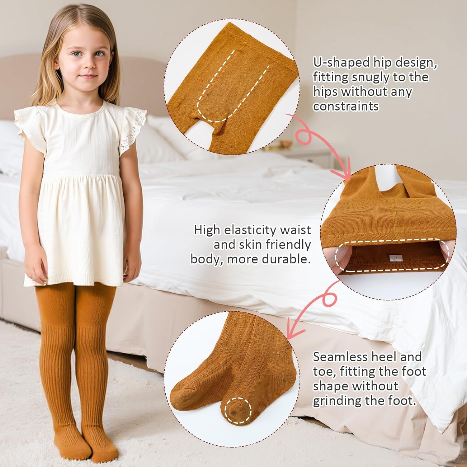 American Trends Baby Leggings Stocking Toddler Girl Socks Tights for Baby Girls Kids Winter Knitted Leggings - Image 3