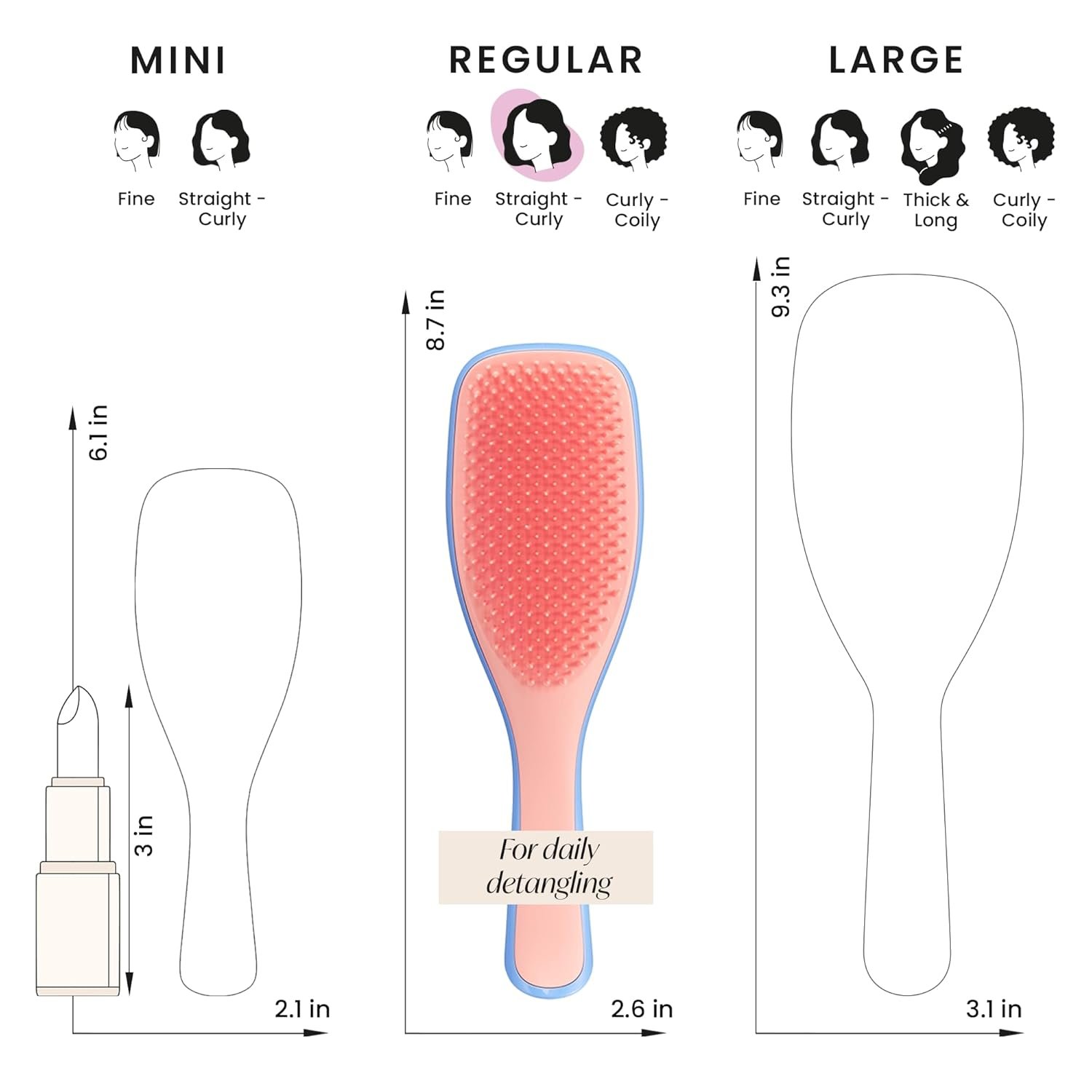 Tangle Teezer Ultimate Detangler Brush for Wet & Dry Hair, Eliminates Knots & Reduces Breakage for All Hair Types, Apricot Blaze - Image 7