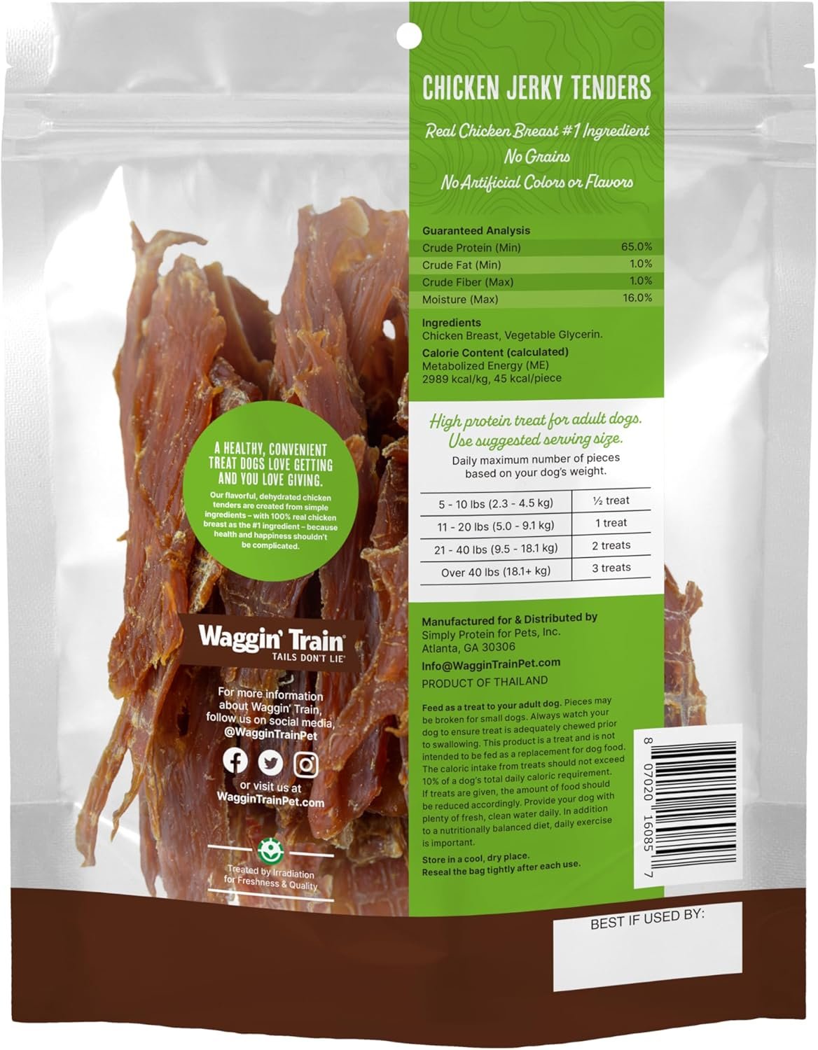 Waggin' Train Limited Ingredient, Grain Free Dog Treat; Chicken Jerky Tenders - 18 oz. Pouch - Image 3
