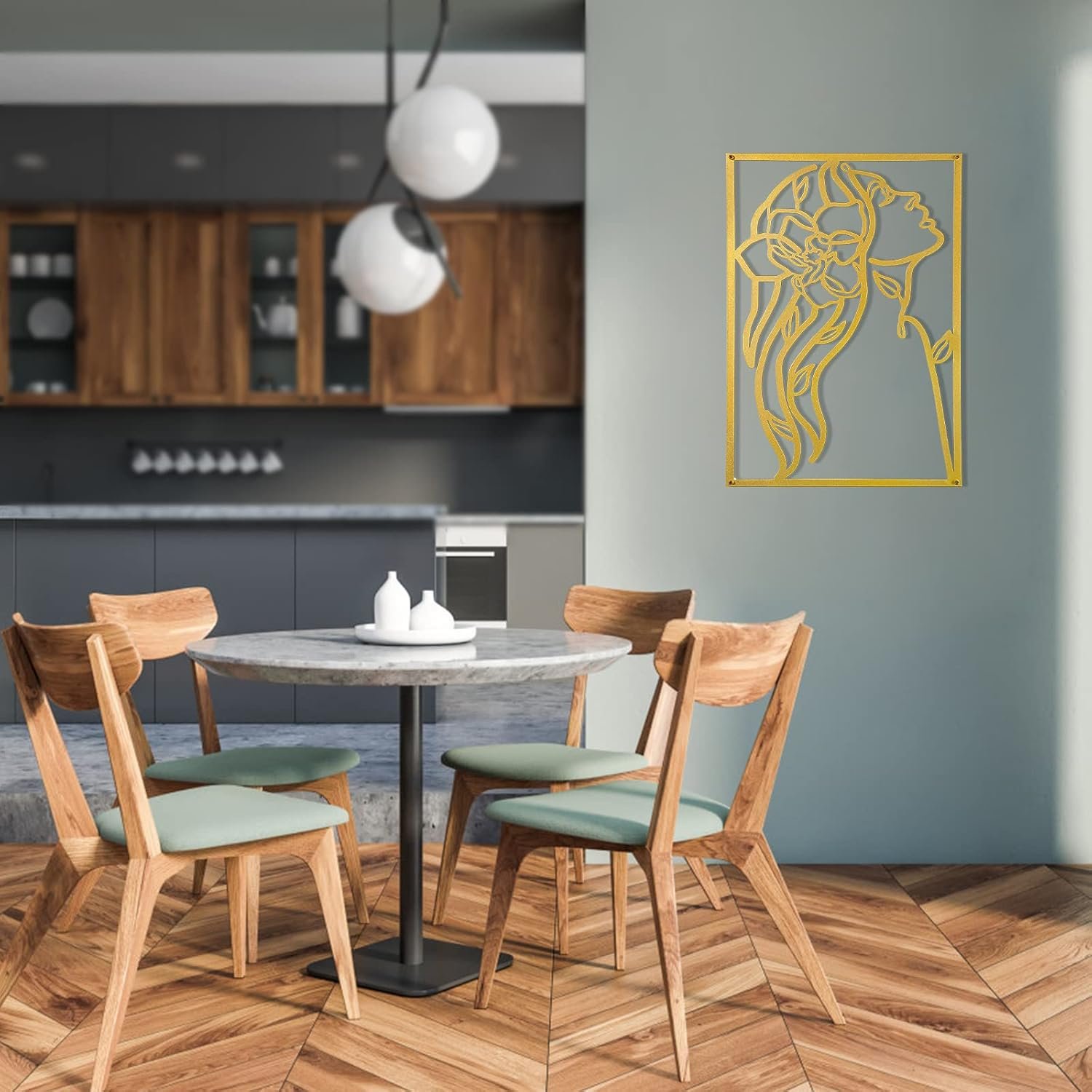 3 Pcs Gold Wall Decor Above Bed Minimalist for Living Room Metal Line Art - Female Body, Gold Room Decor for Bedroom Modern Wall Art for Indoor 15inch - Image 5