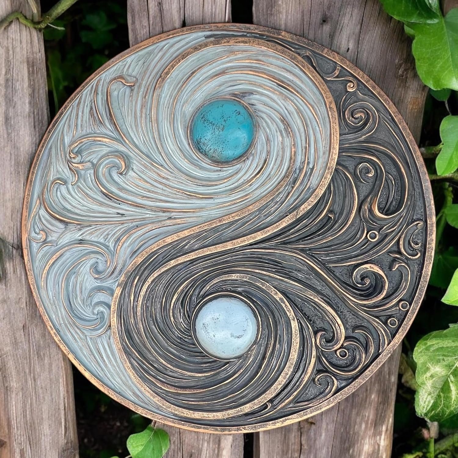 Top Brass Yin and Yang Swirling Waves Wall Sculpture – Spiritual Cosmic Duality Symbol – The Philosophy of Balance Art Décor – Feng Shui Opposite But Interconnected - Image 10