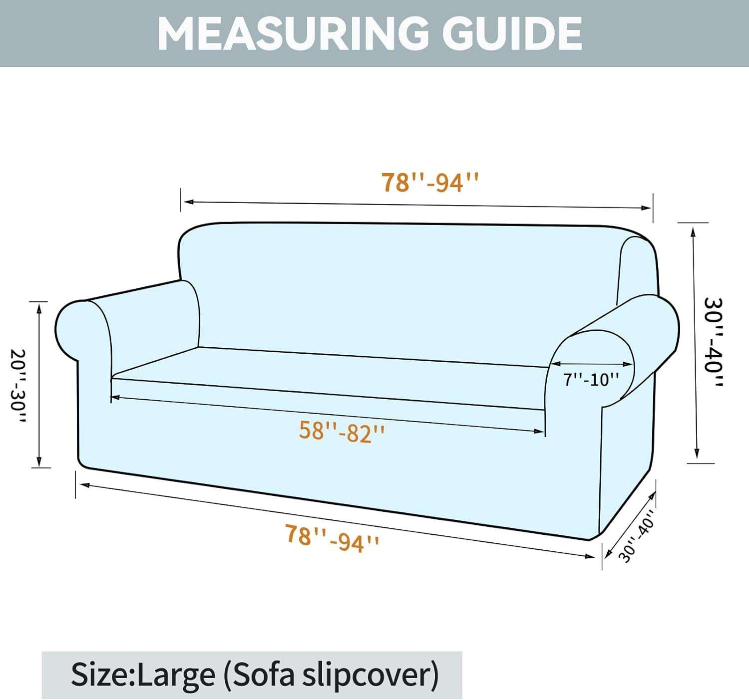 LURKA Stretch Sofa Slipcovers Couch Covers for 3 Cushion Couch Sofa Pet Friendly Non Slip Sofa Cover Washable Furniture Protector with Elastic Bottom (Large, Black) - Image 3