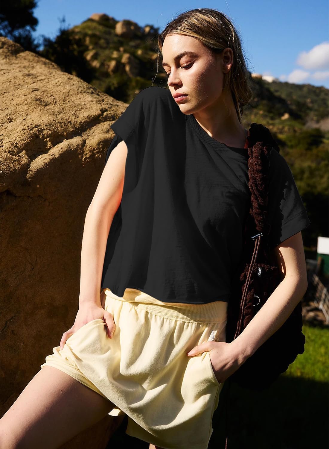 Women Short Sleeve Workout Shirts Open Back Tops Casual Yoga Y2k Athletic Gym Slouchy Crop Running Tees - Image 4