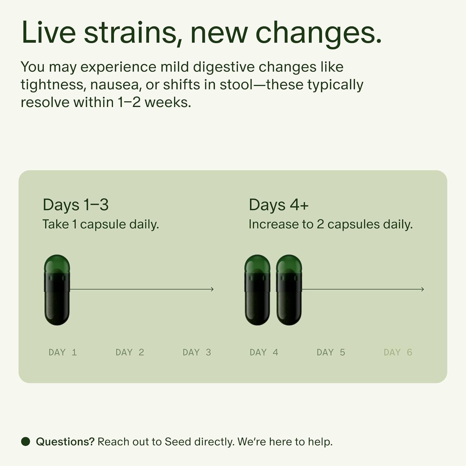 Seed DS-01 Daily Synbiotic - Prebiotic and Probiotic for Women & Men - Digestive Health, Gut Health, Immune Support, Bloating & Constipation Relief - Vegan & Shelf-Stable - 60 Capsules (30-Day Supply) - Image 3