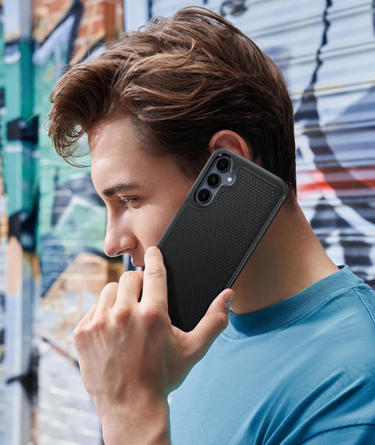 FNTCASE for Samsung Galaxy A16-5G Case: Dual Layer Protective Heavy Duty Cell Phone Cover with Non Slip Textured Back - Shockproof Rugged Military Grade Drop Protection Bumper Tough Black - Image 4