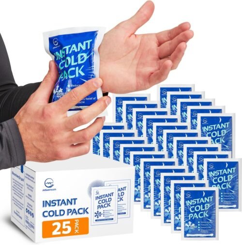 25 Pack Instant Ice Cold Pack (6” x 4.5”) - Disposable Instant Ice Packs for Injuries | Cold Compress Ice Pack for Pain Relief - Image 2