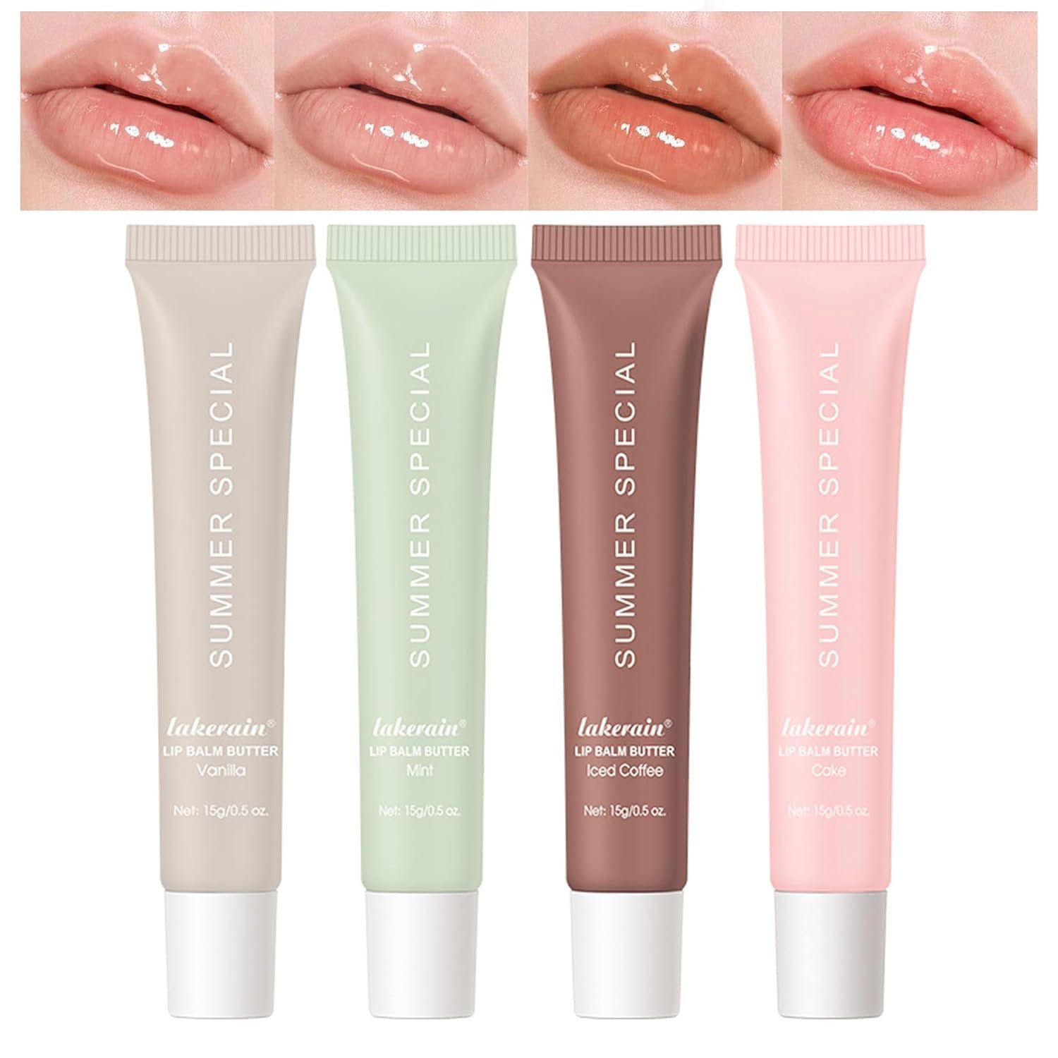 4 PCS Lip Glossy Butter Balm Set,Instant Moisture and Hydration Lip Gloss,Long-lasting Hydrating Non-Sticky Lip Balm,Soften Dry Lips and Lip Care - Image 2