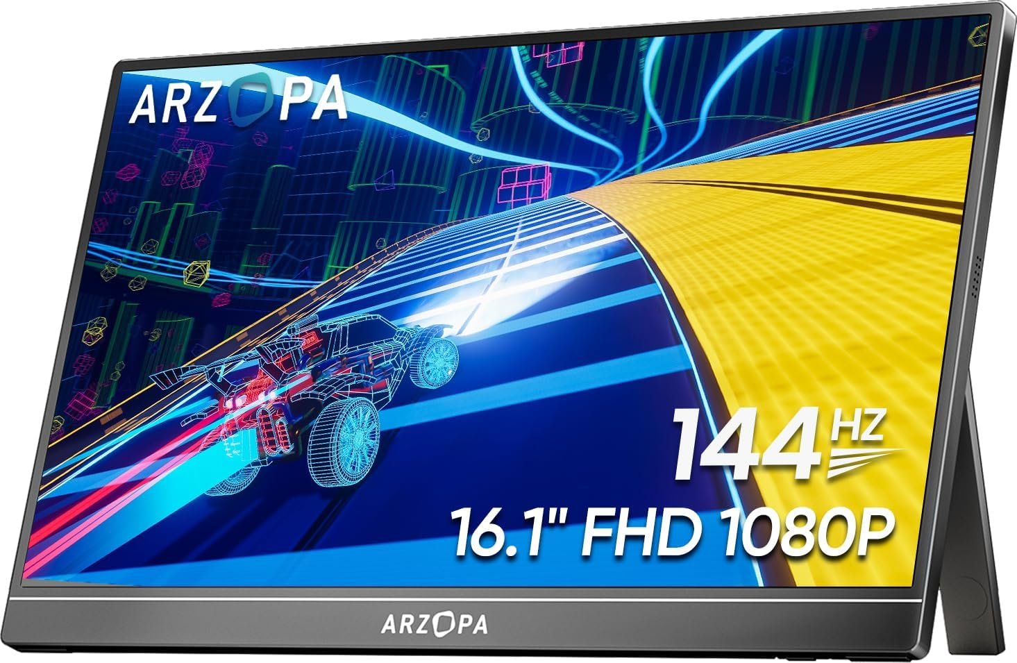 ARZOPA 16.1'' 144Hz Portable Gaming Monitor, 106% sRGB 1080P FHD Kickstand Portable Monitor with HDR, Ultra Slim, Eye Care, External Second Screen for Laptop, PC, PS5, Mac, Xbox-Z1FC - Image 2