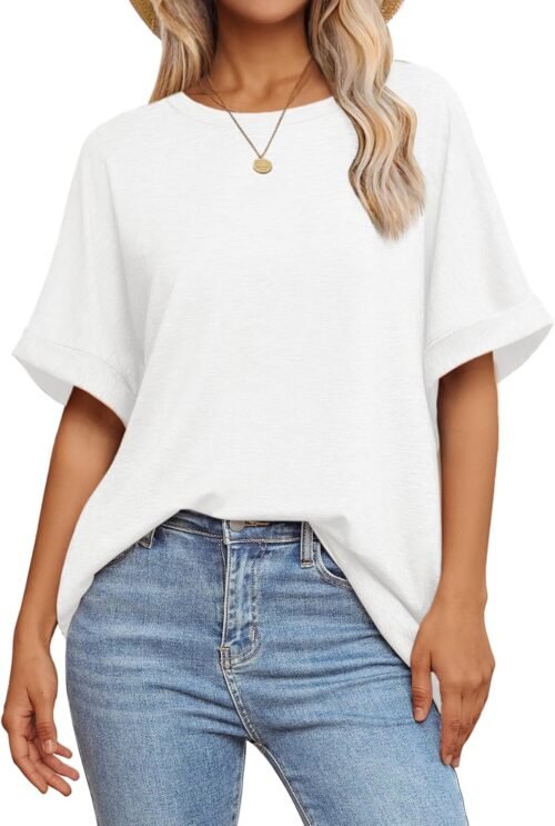 ATHMILE Womens Oversized T Shirts Summer Tops Spring Casual Loose Fit Workout Short Sleeve 2025 Beach Vacation - Image 2