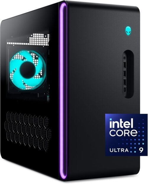 Alienware Aurora Gaming Desktop ACT1250 - Intel Core Ultra 9 285 Processor, Liquid Cooled, NVIDIA GeForce RTX 5080, 32GB DDR5 RAM, 1TB SSD, 1000W Platinum Rated PSU, Win 11 Home - Clear Panel - Image 2