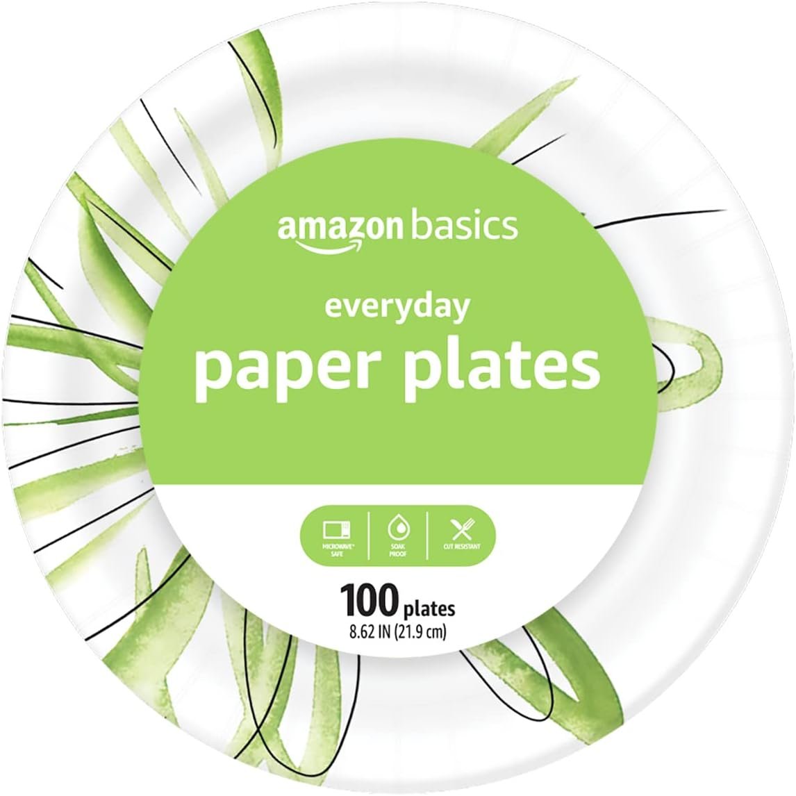 Amazon Basics Everyday Paper Plates, 8.62 Inch, Disposable, 100 Count - Image 2