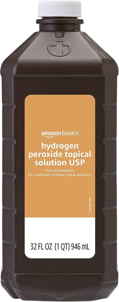 Amazon Basics Hydrogen Peroxide Topical Solution USP, First Aid Antiseptic for Cuts, Scrapes and Wound Disinfection, Pack of 1, 32 fl oz - Image 2