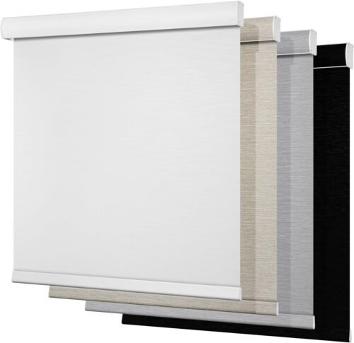 Boolegon Blackout Roller Shades for Windows,Cordless,Roller Blinds for Windows,Thermal Insulated Fabric UV Protection,Window Blinds Shades for Home,Office,Bedroom,Door,Blackout-Pure White,Custom Now - Image 2