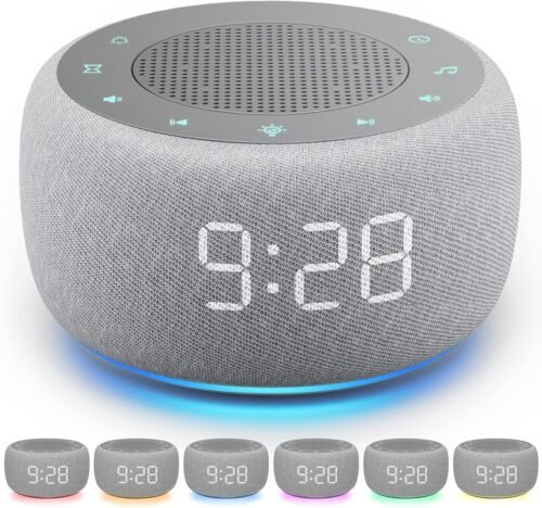 Buffbee Sound Machine & Alarm Clock 2-in-1, 18 Soothing Sound, 7 Night Light, Sleep Timer, Precise 30-Level Volume Control White Noise Machine - Image 2