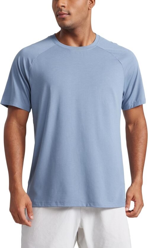CRZ YOGA Mens Short Sleeve Mesh Workout Shirts Lightweight Breathable Running Athletic Training T-Shirt Tops - Image 2