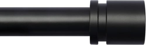 Curtain Rods for Windows 16 to 88 Inches Adjustable Length 1 Inch Diameter Window Curtain Rod with Aluminium Finials, Black - Image 2