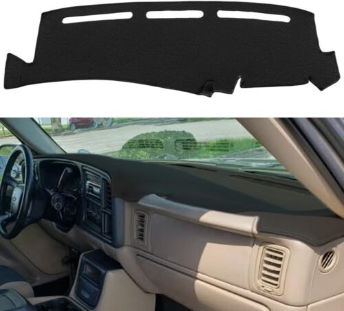 Dash Cover Mat Fit for 1999-2006 GMC Sierra/Chevy Chevrolet Silverado 1500 2500 3500 HD,2000-2006 GMC Yukon/Yukon XL/Chevy Suburban Tahoe Avalanche,Dashboard Pad Carpet (99-06 Black) Y44 - Image 2