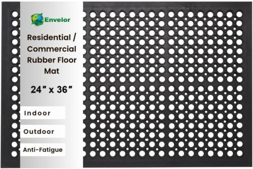 Envelor Anti Fatigue Rubber Floor Mat Non-Slip Restaurant Mat for Floors Bar Drainage Mat Doormat Utility Garage Home Slip Pool Entry 24 x 36 Inches - Image 2