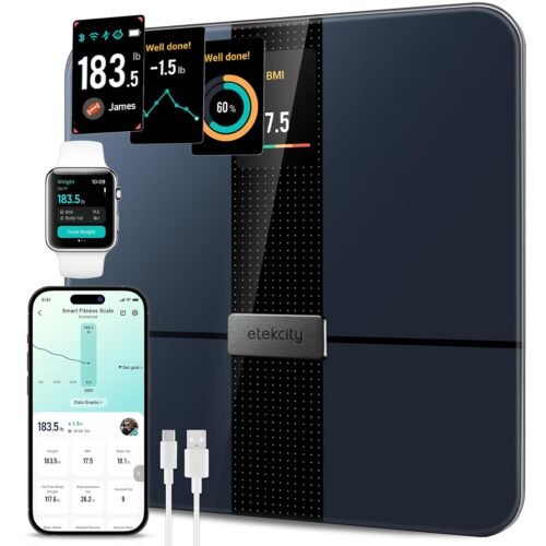 Etekcity Smart Scale for Body Weight Fat, Digital Bathroom Weighing Machine for Accurate BMI Muscle Mass Composition, Home Use Apple Health Compatible Fitness Equipment - Image 2