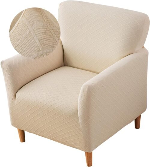 FUANGUI Banquet Armchair Slipcover Chair Covers with Arms Stretch Club Chair Slipcover Soft Armchair Sofa Covers Anti-Slip Furniture Protector for Dogs Pets Home Living Room Decor - Image 2