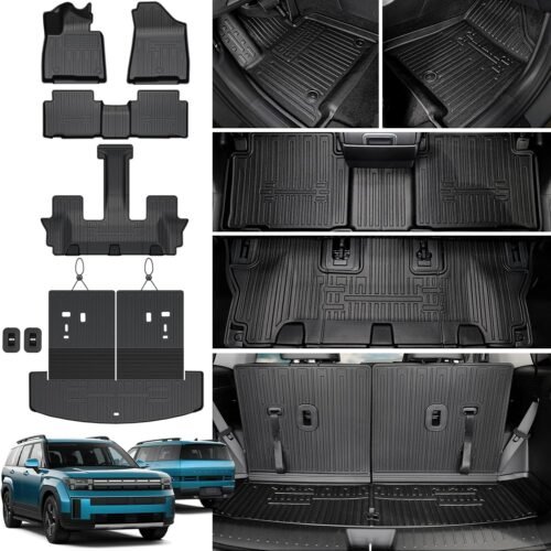 Floor Mats for 2024 2025 2026 Hyundai Santa Fe Car Mat Accessories(Fit Hybrid and Gas), All Weather TPE Cargo Mat Trunk Mat with Backrest Mats(Floor Mats+2-in-1 Cargo Mat) - Image 2