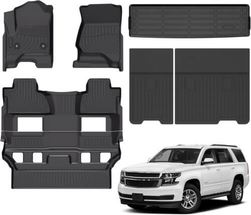 Floor Mats for Chevrolet Chevy Tahoe 2015-2020 and for GMC Yukon 2015-2020 (Bucket Seat), TPE Waterproof Non-Slip All Weather Protection Custom (Floor Mats & Cargo Liner & Seatback Cargo Mat) - Image 2