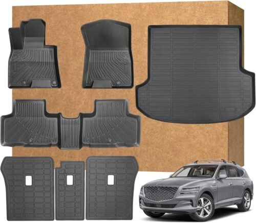 Floor Mats for Genesis GV80 (Only Fit for 5 Seats) 2021-2024, TPE Waterproof Non-Slip All Weather Protection Custom, Floor Mats & Cargo Liner & Seatback Mat - Image 2