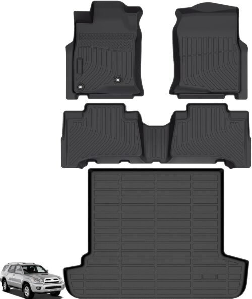 Floor Mats for Toyota 4Runner 2003-2009(ONLY for 5 Seats), Custom Fit TPE Cargo Liner, Waterproof Duty Trunk Mat Accessories for 4Runner SR5 TRD Off-Road TRD Pro Limited, 4th gen 4runner Floor Mats - Image 2