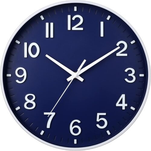 HZDHCLH Navy Blue Wall Clocks Battery Operated,12 inch Silent Non Ticking Modern Wall Clock for Living Room Bedroom Kitchen Office Classroom Decor - Image 2