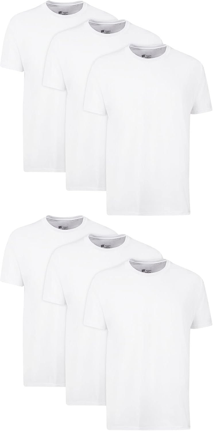 Hanes Packs, Stay-Tucked Soft Cotton, Best Undershirts for Men, White/Black/Asstd Multipacks - Image 2