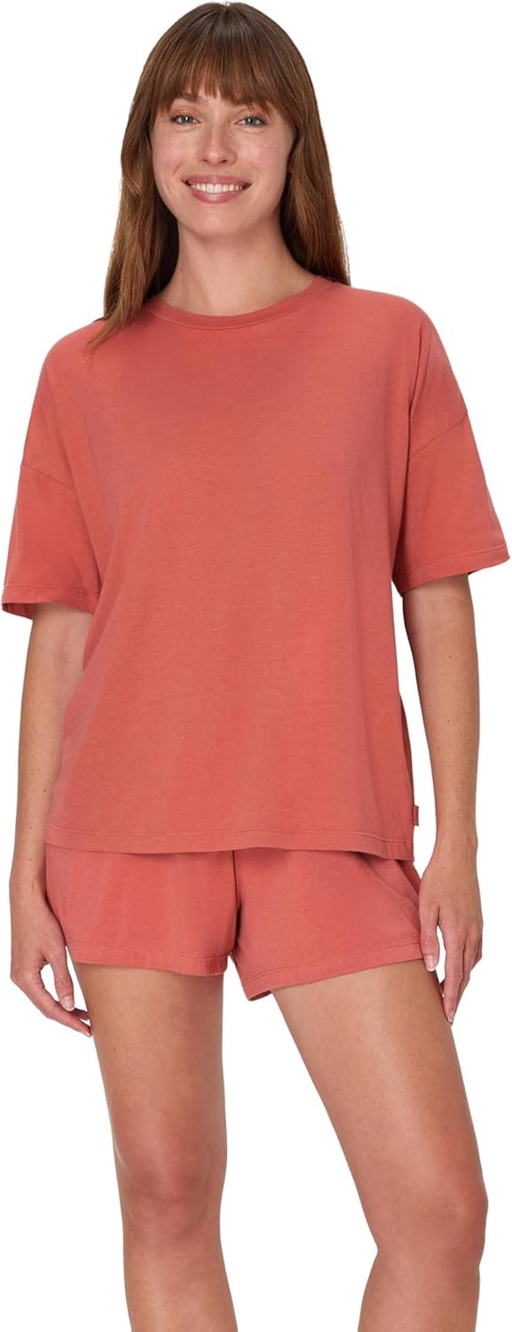 Hanes Women's Originals 2 Piece Lounge, Comfywear Supersoft Boxy T-Shirt & Sleep Shorts Loungewear Set - Image 2