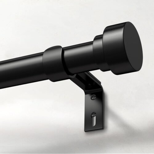 Heavy Duty Curtain Rods for Windows 66 to 120 Inch, 1 Inch Adjustable Black Curtain Rod Set with Easy Installation and Modern Design (A1,Black,30-120") - Image 2