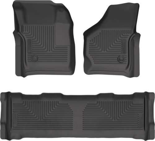 Husky Liners Weatherbeater Floor Mats | Fits 1999-2007 Ford F-250 & 350 Super Duty, Crew CAB ONLY | Front & 2nd Row, 3-pc Black - 93631 - Image 2