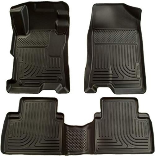 Husky Liners Weatherbeater Floor Mats | Fits 2004-2009 Toyota Prius | Front & 2nd Row, 3-pc Black - 98521 - Image 2