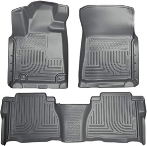 Husky Liners Weatherbeater Floor Mats | Fits 2007-2011 Toyota Tundra, CREWMAX & Double CAB ONLY (Footwell Coverage) | Front & 2nd Row, 3-pc Grey - 98582 - Image 2