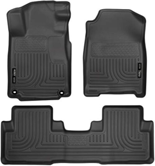 Husky Liners Weatherbeater Floor Mats | Fits 2012-2014 Honda CR-V | Front & 2nd Row, 3-pc Black - 98451 - Image 2